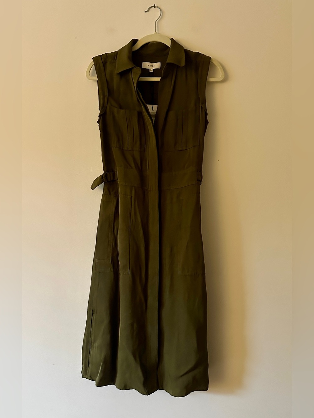 NWT Reiss Effie Sleeveless Utility Midi Dress - Picture 5 of 14